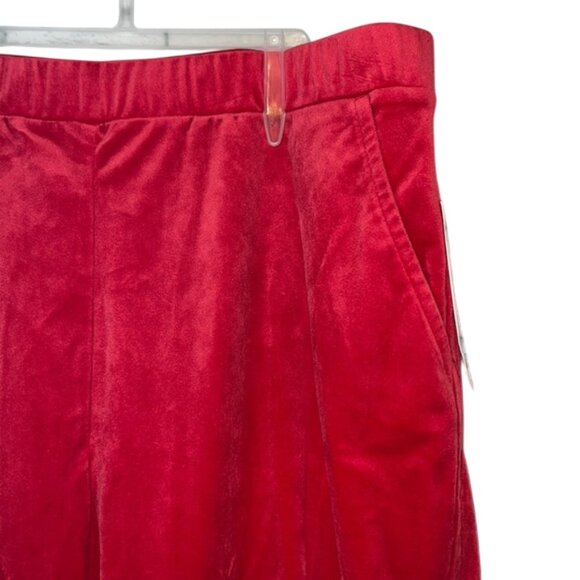 Allison Daley Red Velour Pants w/ Elastic Waistband & Pockets, NWT! - Picture 3 of 4